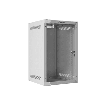 Lanberg Rack cabinet 10" wall-mount 9U/280x310 (flat pack) with glass door · WF10-2309-10S · Gray – nuotrauka 1