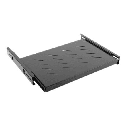 Lanberg 19" sliding shelf 1U/465x347mm, max load capacity up to 60kg | AK-1006-B | Black – nuotrauka 1