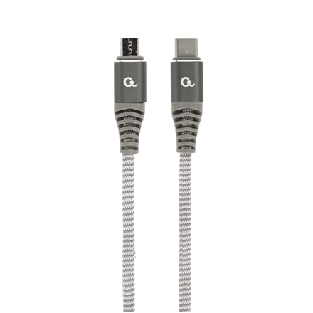Cablexpert Premium cotton braided USB Type-C to micro-USB charging and data cable, 1.5 m – nuotrauka 1