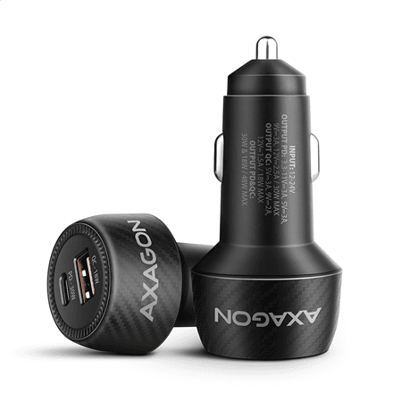 AXAGON Car charger 48W, USB-A + USB-C, PD3.0/PPS/QC4+/SFC | PWC-PQ48 – nuotrauka 1
