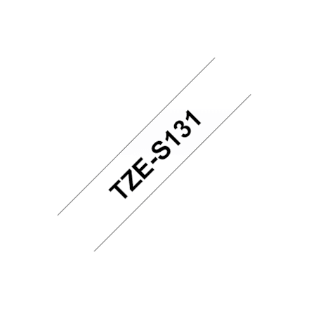 Brother | TZe-S131 Strong Adhesive Laminated Tape | Black on Clear | TZe | 8 m | 1.2 cm – nuotrauka 1