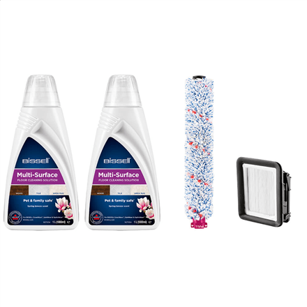 Bissell | Cleaning Pack | MultiSurface (2xDetergents+Brushroll+Filter) – image 1