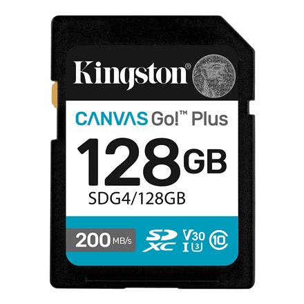 Kingston | Canvas Go! Plus | 128 GB | SD | Flash memory class Class 10, UHS-I, U3, V30 – nuotrauka 1