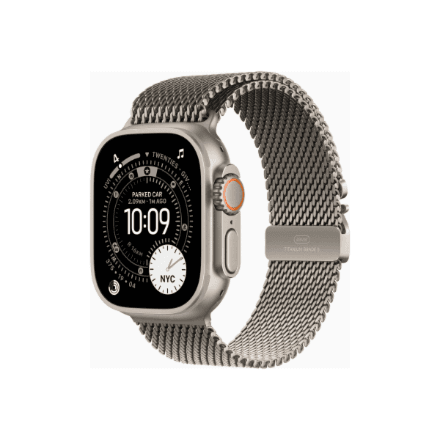 Apple Watch Ultra 3 GPS + Cellular 49mm Natural Titanium Case with Natural Titanium Milanese Loop - Medium | Apple – image 1