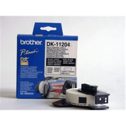 Brother | DK-11204 Multi Purpose Labels | White | DK | 17mm x 54mm – nuotrauka 1