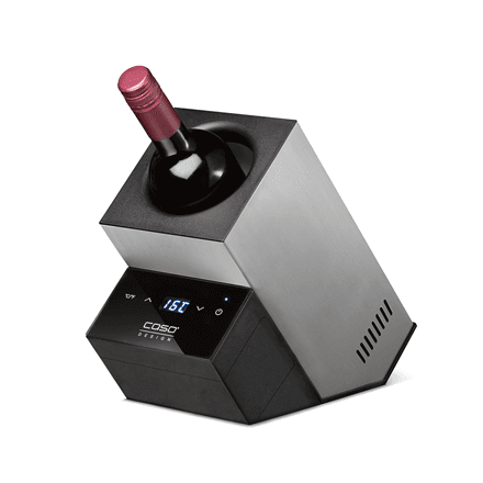 Caso | Wine Cooler | WineCase Deluxe Inox | Bottles capacity 1 | Black/Silver – image 1