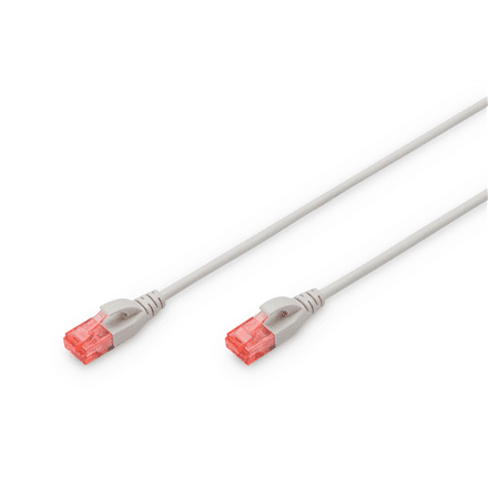 CAT 6 U-UTP Slim patch cord · Patch cord · Transparent red coloured connector for easy identification of Category 6 (250 MHz). Inner conductors: Copper (Cu) – image 1