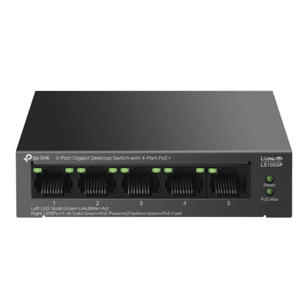 TP-LINK | 5-Port Gigabit Desktop Switch with 4-Port PoE+ | LS105GP | Unmanaged | Desktop – image 1