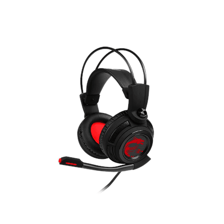 MSI DS502 Gaming Headset, Wired, Black/Red | MSI | DS502 | Wired | Gaming Headset | N/A – nuotrauka 1