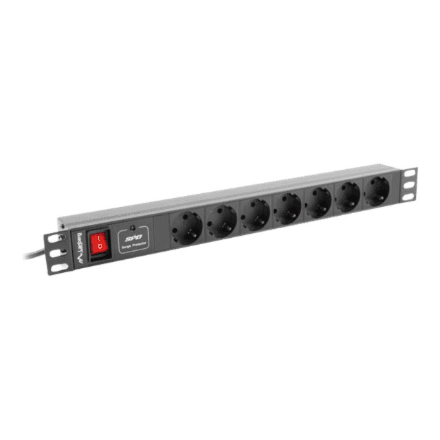 Lanberg Power Distribution unit (PDU) 19" 1U 10A 2M 7X Schuko Outlets – nuotrauka 1
