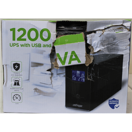 SALE OUT. Energenie UPS with USB and LCD display, 1200 VA, black · EnerGenie · UPS with USB and LCD display, Black – nuotrauka 1