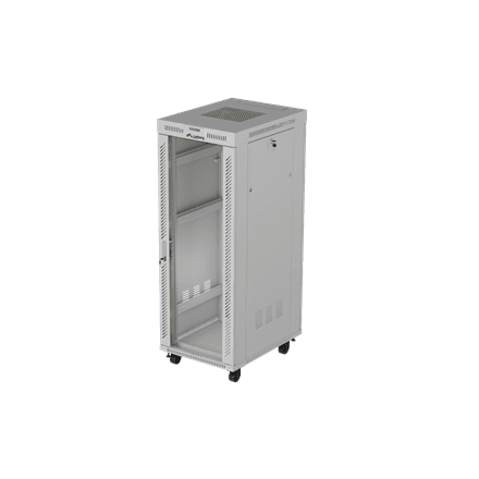Lanberg Rack cabinet 19" free-standing 32U/600x800 (flat pack) with glass door LCD V2 · FF01-6832-12SL · Grey – nuotrauka 1