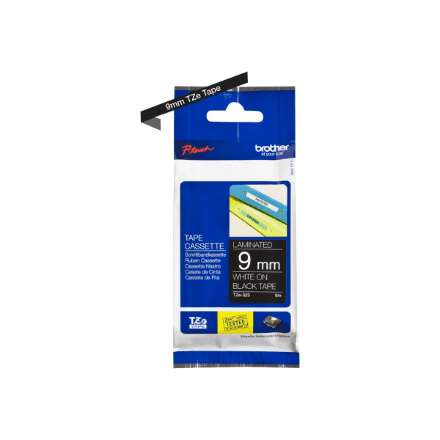Brother | TZe-325 Laminated Tape | White on Black | TZe | 8 m | 9 cm – nuotrauka 1