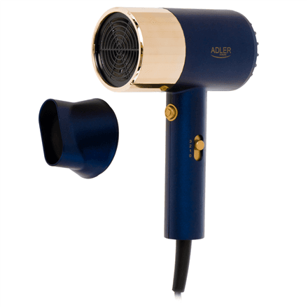 Adler Hair dryer | AD 2280 | 1800 W | Number of temperature settings 3 | Blue/Gold – nuotrauka 1