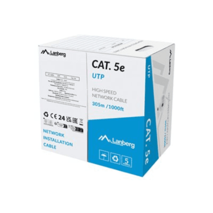 Lanberg | LAN Cable Cat.5E 305M Solid CCA Grey Fluke Passed | LCU5-15CC-0305-S – image 1