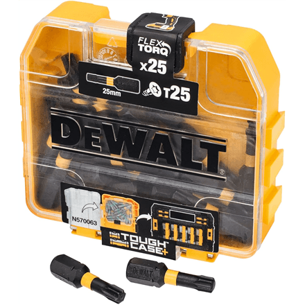 DEWALT DT70558T-QZ Extreme FLEXTORQ 25pc Set T25 25mm in Small Bulk Storage Case – nuotrauka 1