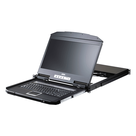 Aten 16-Port Short Depth PS/2-USB VGA Single Rail WideScreen LCD KVM Switch 18,5" 1366x768 – nuotrauka 1