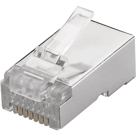 Goobay 93829 RJ45 plug, CAT 6 STP shielded | for round cable for stranded and solid inner conductor Technical specifications Connections Connection, type RJ45 male (8P8C) Connection, contact material gold-plated 15µ C... – nuotrauka 1
