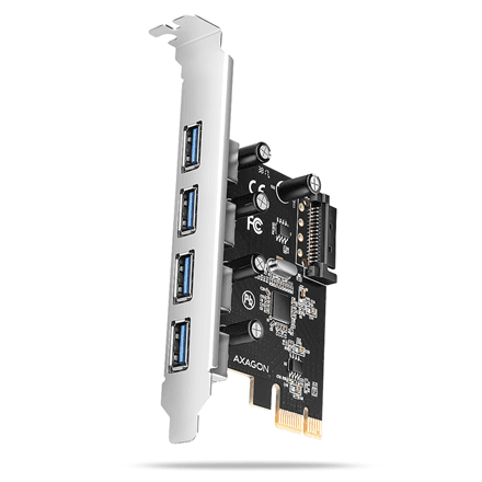AXAGON PCI-Express card with four external USB-A 5Gbps ports | PCEU-430RS – image 1