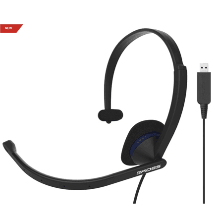 Koss | Headphones | CS195 USB | Wired | On-Ear | Microphone | Black – image 1
