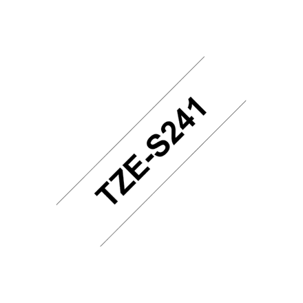 Brother | TZe-S241 Strong Adhesive Laminated Tape | Black on White | TZe | 8 m | 1.8 cm – nuotrauka 1
