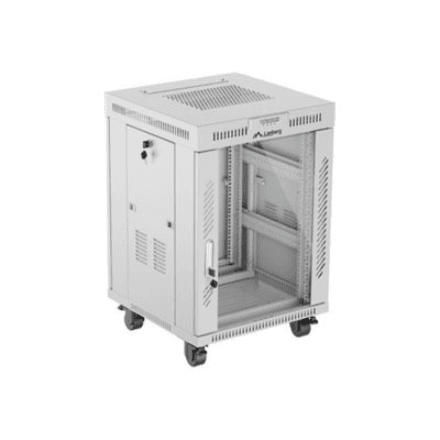 Lanberg Rack cabinet 19" free-standing 15U/600x600 (flat pack) with glass door, LCD – nuotrauka 1