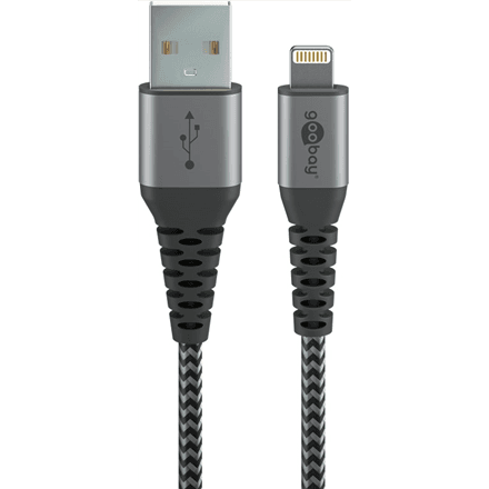 Goobay | Lightning to USB-A Textile Cable with Metal Plugs | 49268 | USB-A to Lightning – image 1