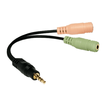 Logilink | Audio jack adapter, 4-pin, 3.5 mm stereo male to 2x 3.5mm female | 0.15 m – nuotrauka 1