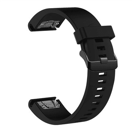 Fixed | Silicone Strap for Garmin QuickFit 20mm | Black – nuotrauka 1
