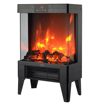 Adler LED electric fireplace with remote control · AD 7755 · Ceramic Heater – image 1