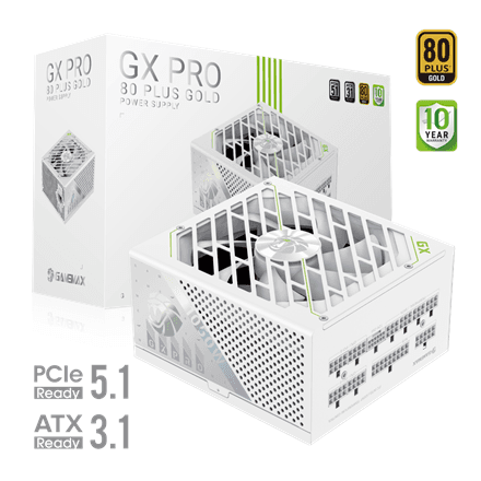 Gamemax PSU | GX PRO 1050G WH | 1050 W | Gold | White | Full Modular – image 1