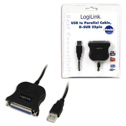 Logilink | USB 2.0 adapter to Paralel (LPT) DB25 , 1,8m | USB-A to LPT USB A male | DB25 – nuotrauka 1