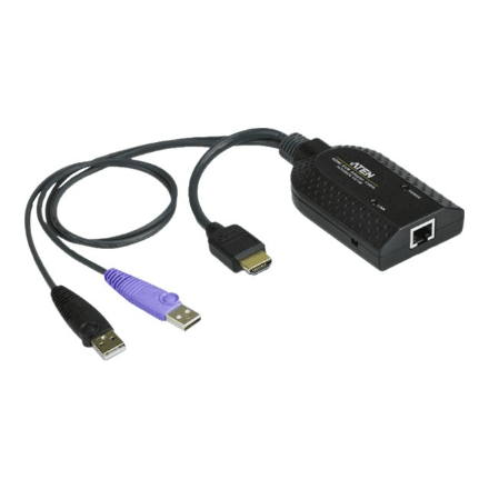 Aten USB HDMI Virtual Media KVM Adapter with Smart Card Support · Aten · 1 x RJ-45 Female,2 x USB Type A Male 1 x HDMI Male – nuotrauka 1