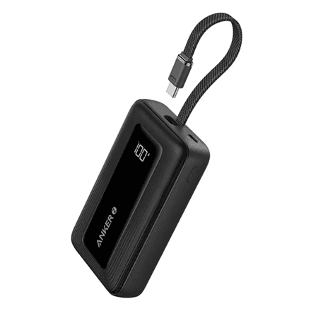 Anker Power Bank with Built-In USB-C Cable | A1688H11 | 10000 mAh | Black – nuotrauka 1