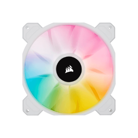 Corsair 140mm White PWM Fan, Dual Fan Kit with Lighting Node CORE – nuotrauka 1