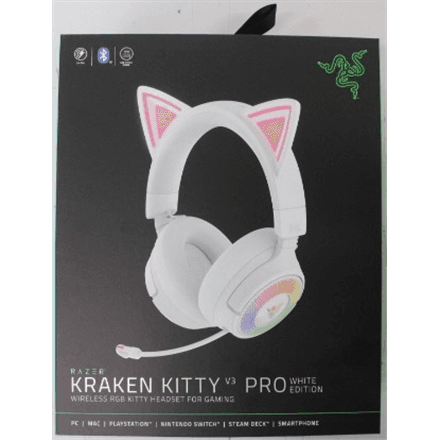 SALE OUT. Razer Kraken Kitty V3 Pro Headset, White · Razer Headset · Kraken Kitty V3 Pro – nuotrauka 1
