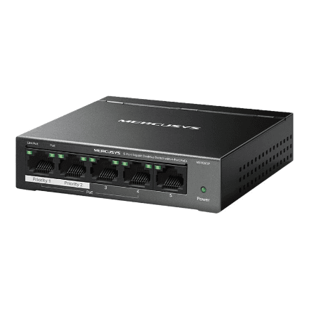 Mercusys 5-Port Gigabit Desktop Switch with 4-Port PoE+ | Mercusys – image 1