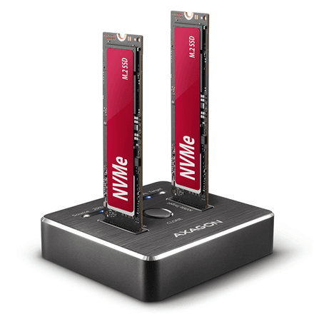 AXAGON | USB-C 3.2 Gen2 - 2x NVMe CLONE DUAL SDD Dock Station | ADSA-M2C – nuotrauka 1