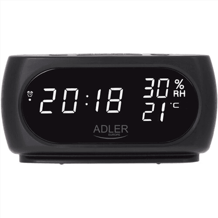 Adler | Clock with Thermometer | AD 1186 | Black – nuotrauka 1