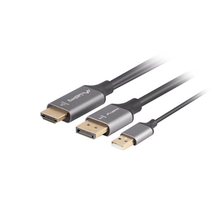 Lanberg HDMI (M) to Displayport (M) cable 4K, Black | CA-HDDP-20CU-0018-BK | 1.8 m – image 1