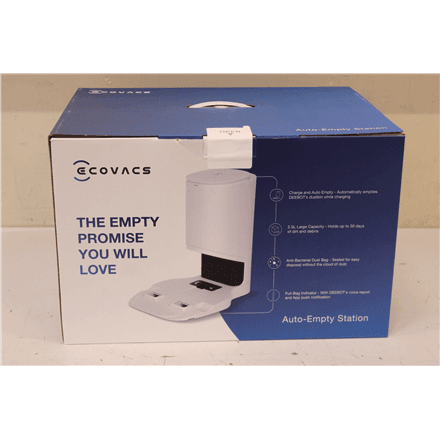 SALE OUT. Ecovacs Auto-Empty Station in White for OZMO T8 Series and N8/T9 Series incl. 2 dust bags – nuotrauka 1