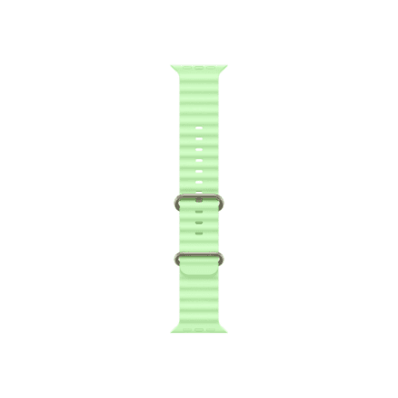Apple | 130-200 mm | 49mm Neon Green Ocean Band - Natural Titanium Finish – image 1