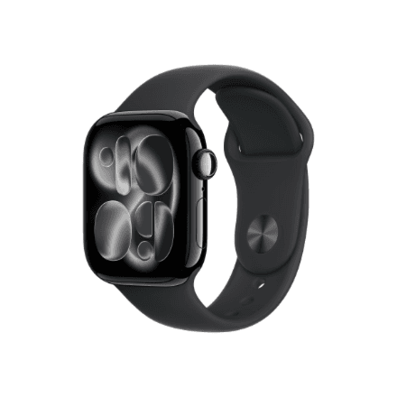 Apple Watch Series 11 GPS + Cellular 42mm Jet Black Aluminium Case with Black Sport Band - S/M | Apple – image 1