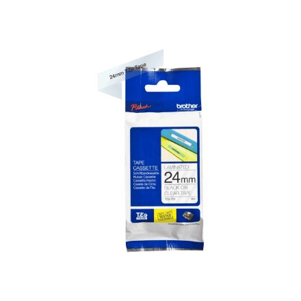Brother | TZE-151 Laminated Tape | Black on Clear | TZe | 8 m | 2.4 cm – image 1