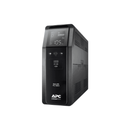 Schneider Electric APC Back-UPS Pro, tower, 230V, 8x IEC C13 outlets, sine wave, AVR, USB Type A+C ports, LCD, user-replaceable battery · BR1200SI · 1200 VA – image 1