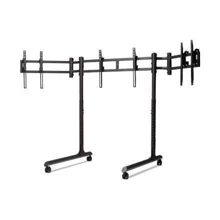 Next Level Racing Floor stand · Tube Freestanding Triple Monitor Stand · Up to 3x43 " – nuotrauka 1