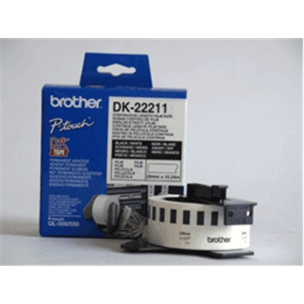 Brother | DK-22211 Continuous Length Paper Label | Black, White | DK | 29mm | 15.24 m – nuotrauka 1