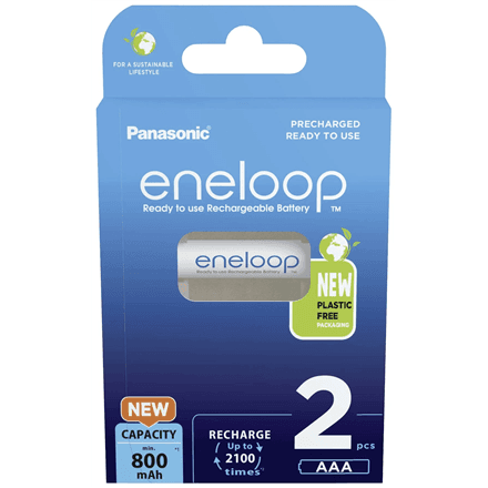 Panasonic | Rechargeable Batteries | ENELOOP BK-4MCDE/2BE | AAA | 800 mAh | 2 pc(s) – nuotrauka 1
