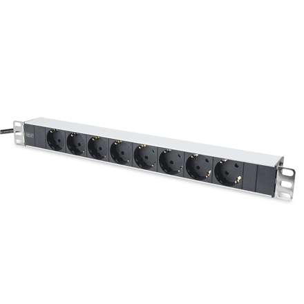 Digitus | Aluminum outlet strip with 8 safety outlets | DN-95401 | Sockets quantity 8 – nuotrauka 1