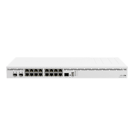 Mikrotik Cloud Core Router CCR2004-16G-2S+, 2x10G SFP+ ports, 16x Gigabit LAN ports, 1x RJ45 Serial port, 4 core CPU, 4 GB RAM, Dual redundant power supply, CPU and PCB temperature monitor, RouterOS L6 · MikroTik · Cl... – nuotrauka 1